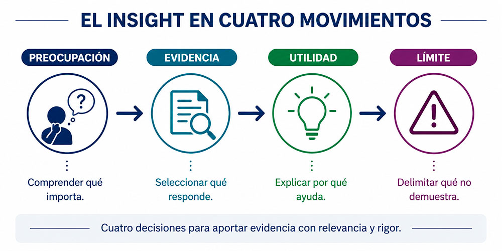 Cuatro decisiones para aportar evidencia con relevancia y vigor El insight en cuatro movimientos